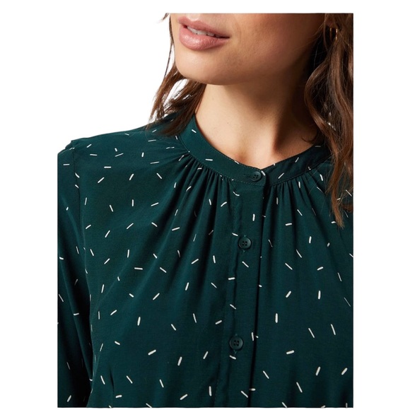 Whistles Sprinkle Print Green Long Sleeve Shirt Dress – Women’s Size 8 - Picture 7 of 14